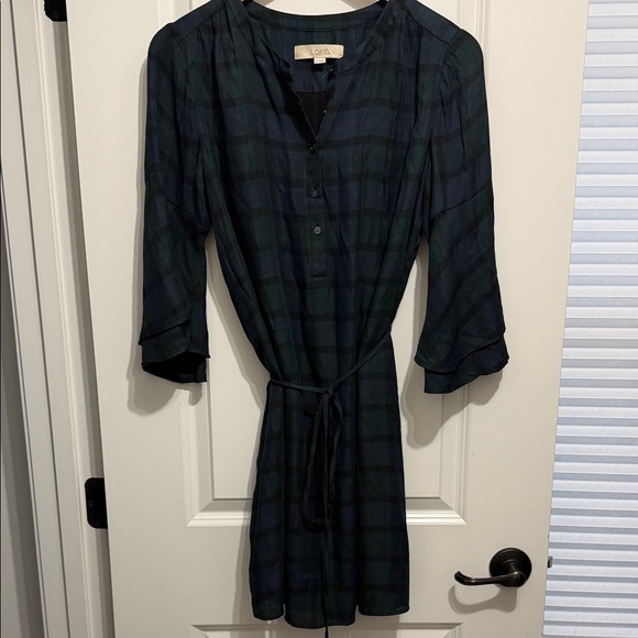 EUC. Small LOFT button down tie wait dress - Picture 3 of 10
